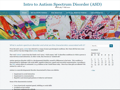 SPED585 – Introduction to Autism