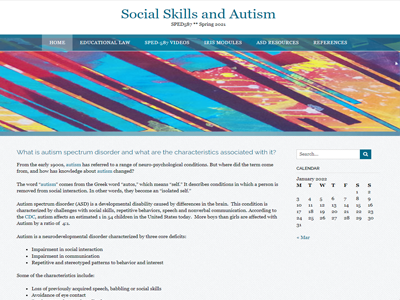 SPED587 – Social Skills and Autism